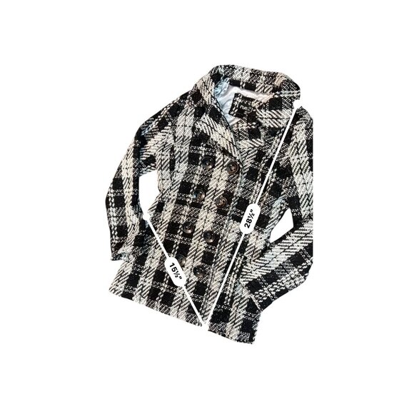 Rue 21 Womens Houndstooth Peacoat Medium Wool Blend Academia - Picture 14 of 15